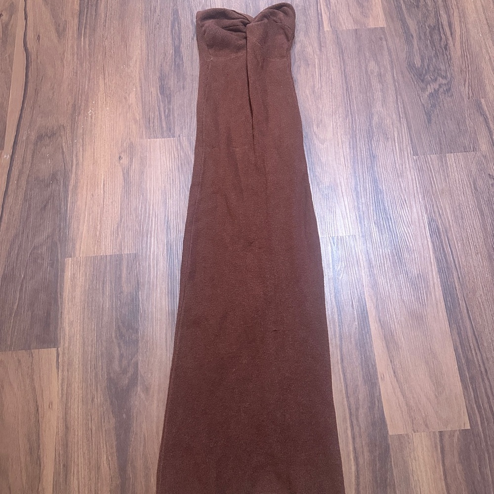 SHEIN Chocolate Brown Strapless Dress